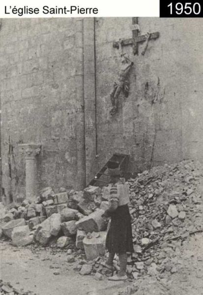 L'église Saint-Pierre : 1950 / Visuel : D.R.