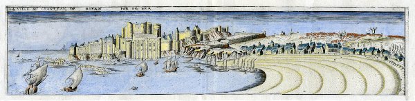 La forteresse de Royan dans laquelle Louis de Foix fut enfermé. Gravure de Claude Chastillon vers 1606. / coll. M. Sicard