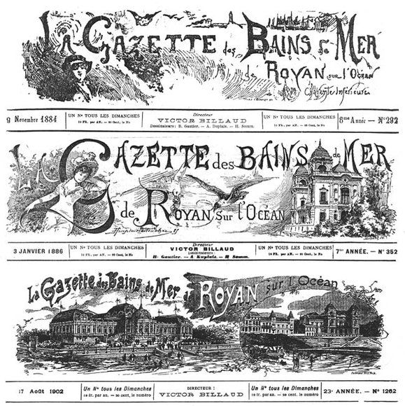 Manchettes Gazette de Royan - Victor Billaud / Visuel : D.R.
