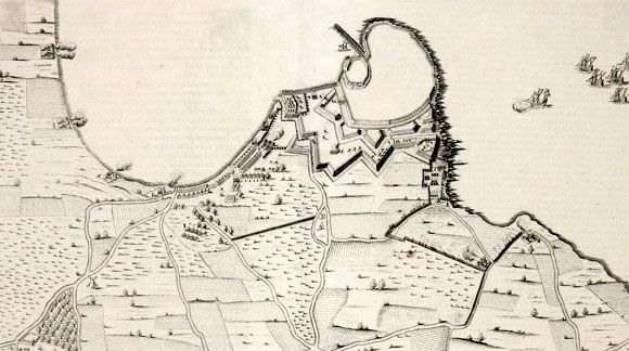 Plan des fortifications de Royan, 1622. / Dessinateur : René Barry, Coll. Bernard Mounier.