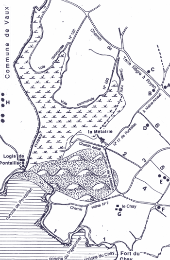 La région de Pontaillac vers 1840