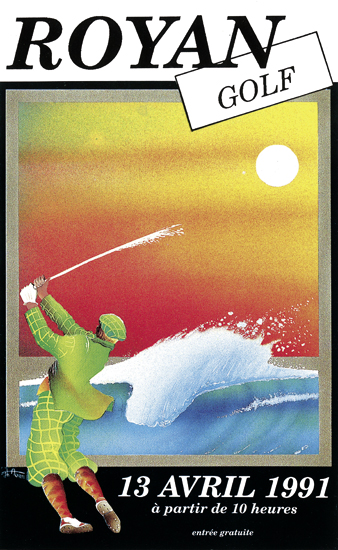 Affiche publicitaire sur un événement de golf à Royan-1991