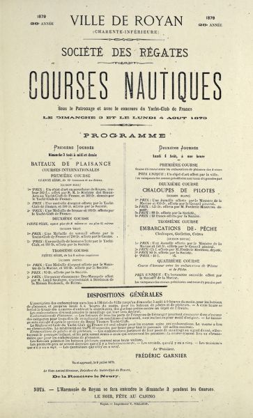 Affiche des Régates. / Visuel : D.R.