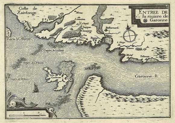 Carte des rives de la Gironde de Talmont à l'embouchure de la Seudre. Par le Sieur Tassin, Géographe ordinaire de sa Majesté, 1636. / Christophe Nicolas Tassin - coll. Bonne Anse