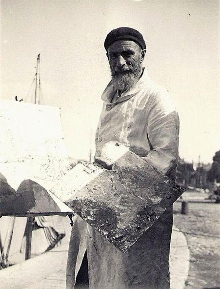 Gaston Balande devant son chevalet / Visuel : D.R.
