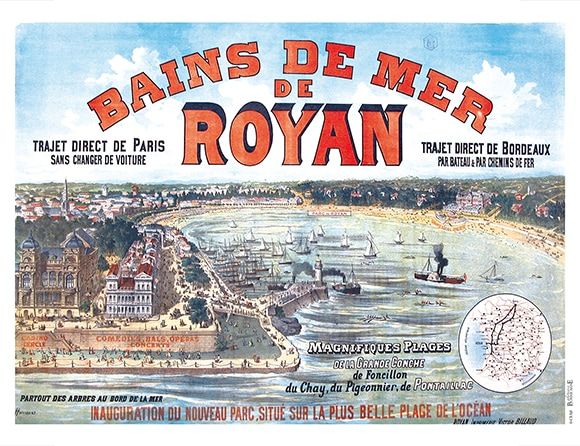 Bains de mer de Royan, par Humbert, 1886, 80 x 120 cm, Imp. Victor Billaud, Royan / Visuel : D.R.