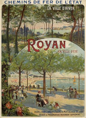 Royan, la ville d'hiver et la ville d'été, Chemins de fer de l'État, par Louis Tauzin, 1910, 105 x 75 cm / Visuel : D.R.
