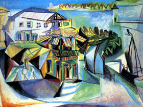 Peinture du café des bains à Royan par Picasso