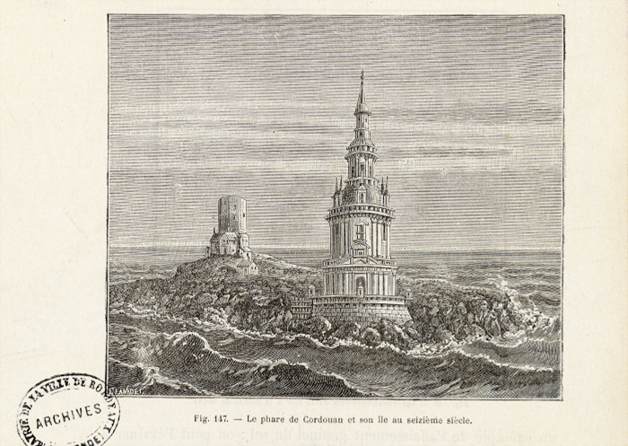 Fig. 147. - Le phare de Cordouan et son île au seizième siècle.