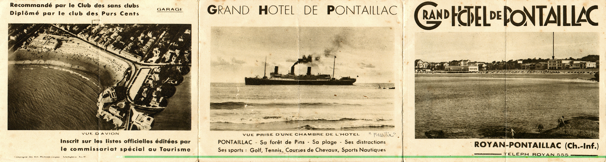 Dépliant publicitaire pour le grand Hôtel de Pontaillac