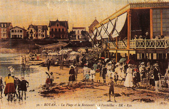 Carte postale valorisant la plage de Pontaillac.
