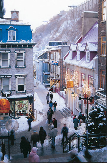 Le vieux Québec l'hiver.