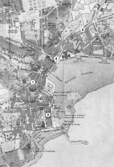 Plan de Royan en 1908. Localisation de l'imprimerie. Coll. Jacques Daniel