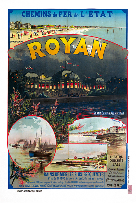 Affiche représentant le grand casino municipal de nuit-1910