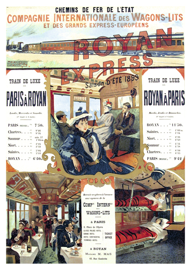Affiche Chemin de fer de l'Etat wagons-lits