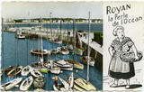 Carte postale montrant le port de Royan; Perle de l'océan-1950