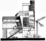Facade avant, maison de ville - architecture royan 1950 (3)