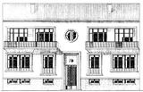 Facade avant, maison de ville mitoyenne Brise-Lames - architecture royan 1950