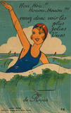 Carte postale d'une baigneuse. Collection Nadu Marsaudon-1920