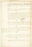 Projet de règlement pour l'établissement des gardiens,  XVIIIe siècle. Archives Nationales, Paris.