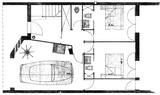 Plan du rez-de-chaussee, maison de ville - architecture royan 1950