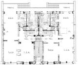Plan du rez-de-chaussee, maison de ville mitoyenne Brise-Lames - architecture royan 1950