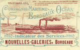 Publicité pour la compagnie Maritime « Bordeaux-océan », 1910
