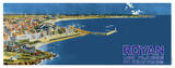 Affiche panoramique sur Royan et les plages du beau temps.