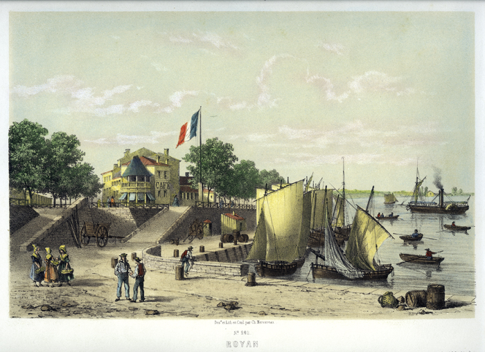 Rpyan- Vue du port- Album La France de nos jours- n°242. Dessinateur: Ch.Mercereau. Technique: lithographie. Date: vers 1860.